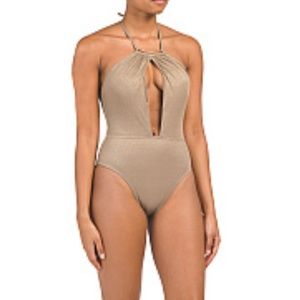 Halter one piece swimsuit